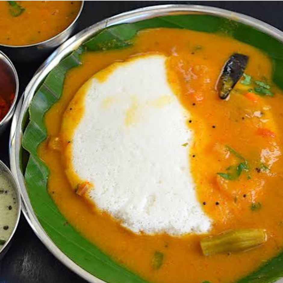 1 Idly Sambar-Dipped In
