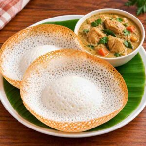 2 Appam with Chicken Kurma