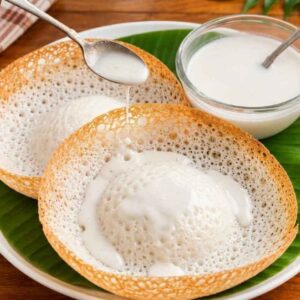2 Appam with Coconut Milk