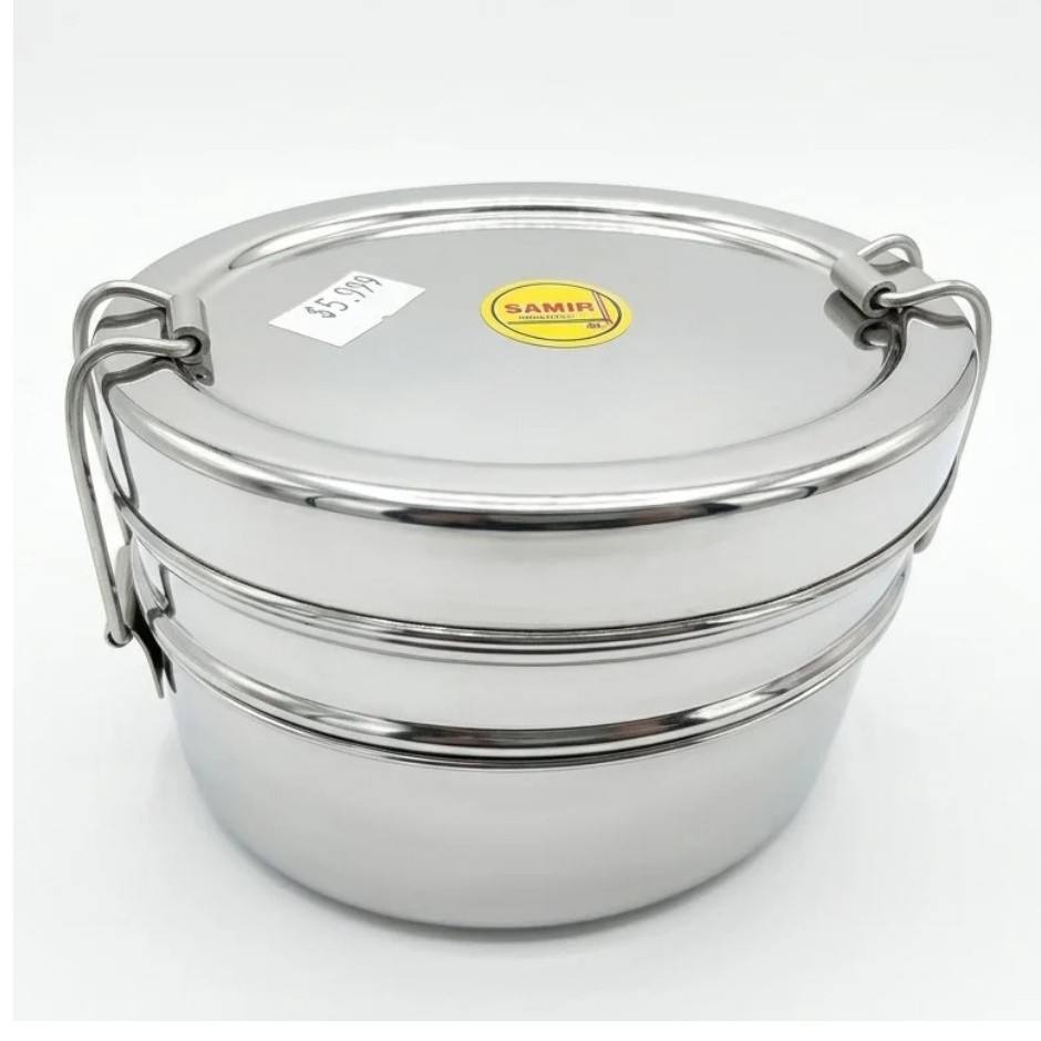 SS oval 2 stack lunch carrier